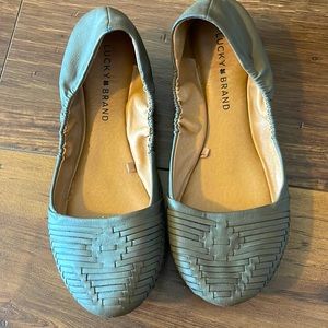 Lucky Brand Slip on Emily shoes. Army/Olive  Green 8M
